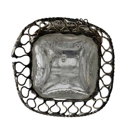 Vintage Moroccan Perfume Bottle Sprinkler Handmade Embossed Metal Work Rectangle - Picture 5 of 11